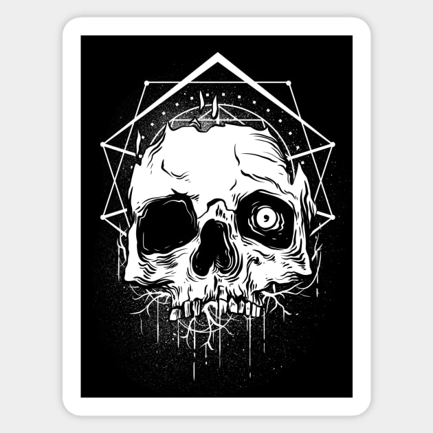 Sacred Geometry Skull Sticker by Manfish Inc.